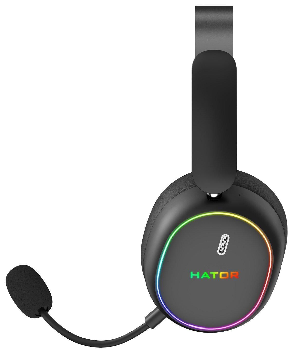 Słuchawki dla graczy Hator Phoenix 2 Wireless bezprzewodowe czarne — zdjęcie 3