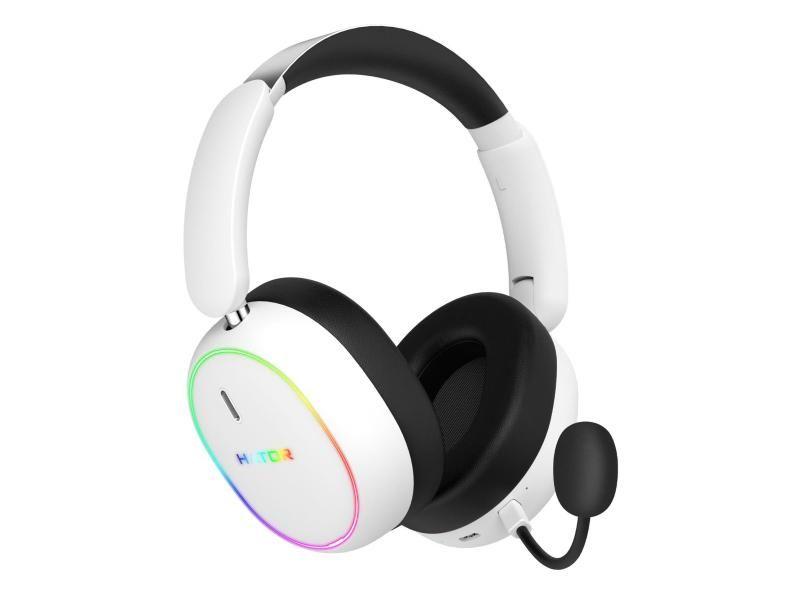 Słuchawki dla graczy Hator Phoenix 2 Wireless bezprzewodowe białe — zdjęcie 2