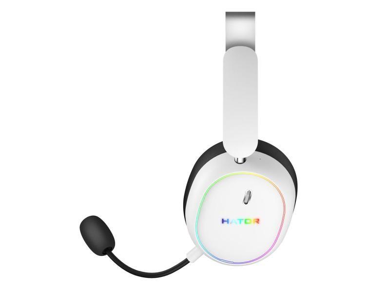 Słuchawki dla graczy Hator Phoenix 2 Wireless bezprzewodowe białe — zdjęcie 3