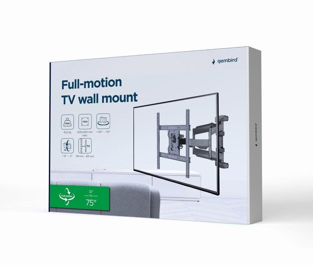 GEMBIRD UCHWYT ŚCIENNY REGULOWANY LCD 32"-75" VESA MAX 600 X 400MM, DO 45KG — zdjęcie 12