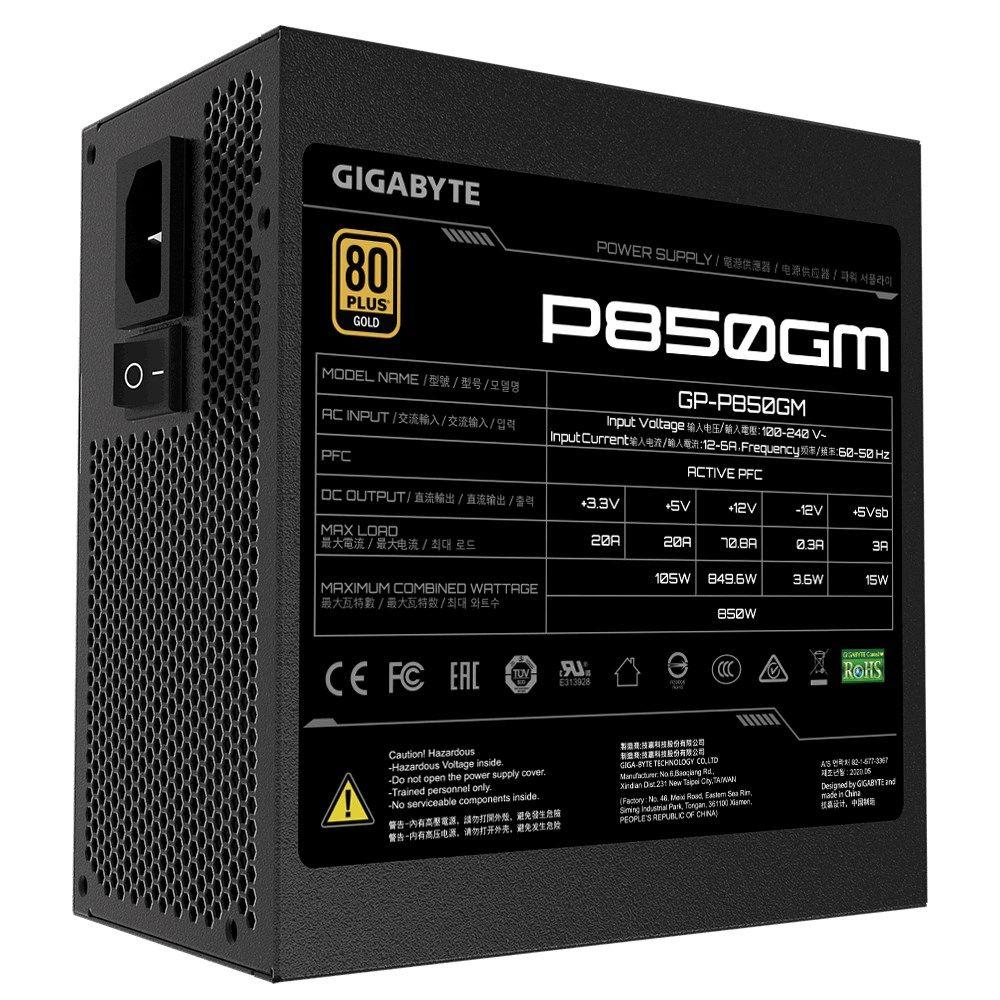Zasilacz Gigabyte P850GM 850W 80+ Gold — zdjęcie 2