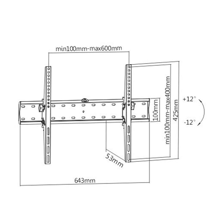 GEMBIRD UCHWYT REGULOWANY LCD 37-70 VESA MAX 600 X 400MM, DO 40KG — zdjęcie 7