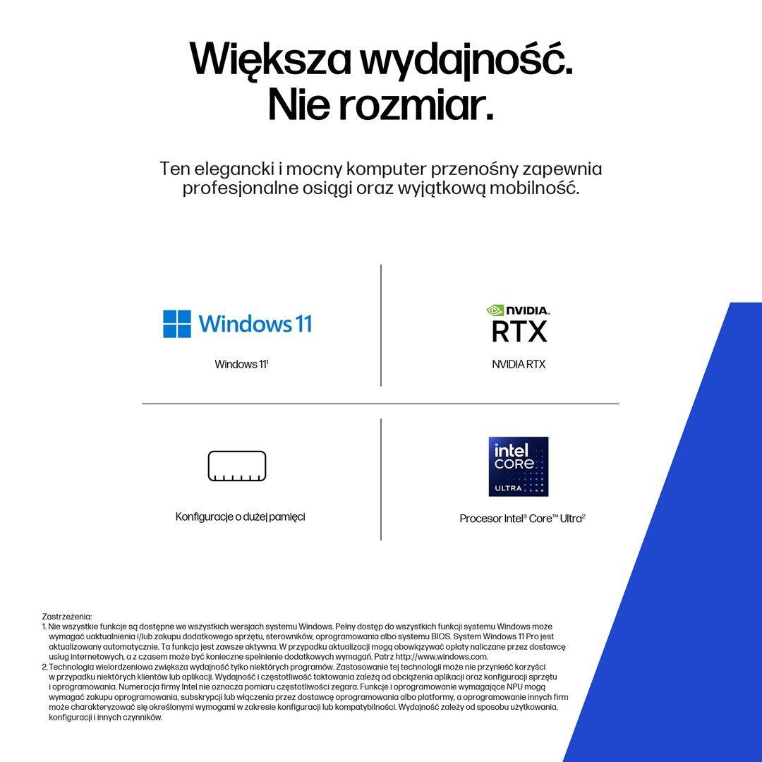 HP ZBook 8 G1i 14 Ultra 7 255H 14.0"WUXGA 400nits AG 16GB DDR5 6400 SSD1TB RTX 500 Ada_4GB Cam IR 5 Mpx AI 77Wh W11Pro 3Y OnSite — zdjęcie 3