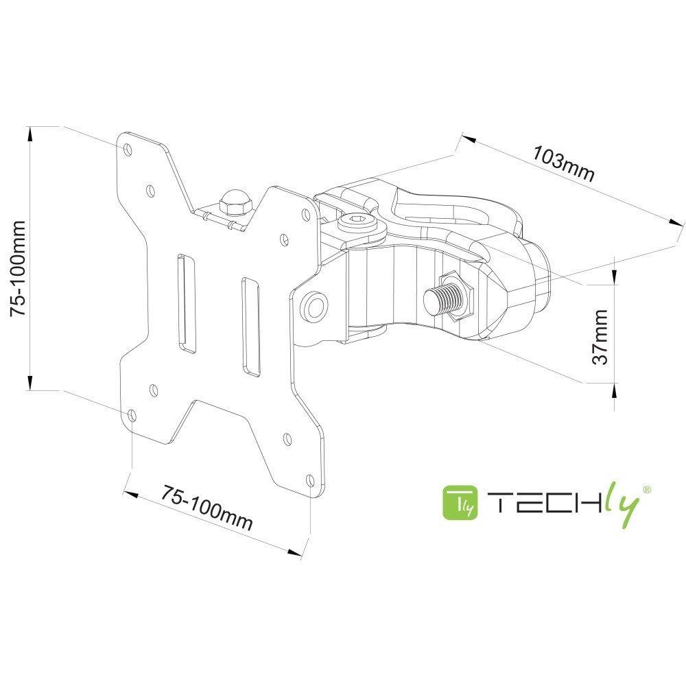 TECHLY UCHWYT NA SŁUP TV LED/LCD 13-30 CALI 10KG O — zdjęcie 3