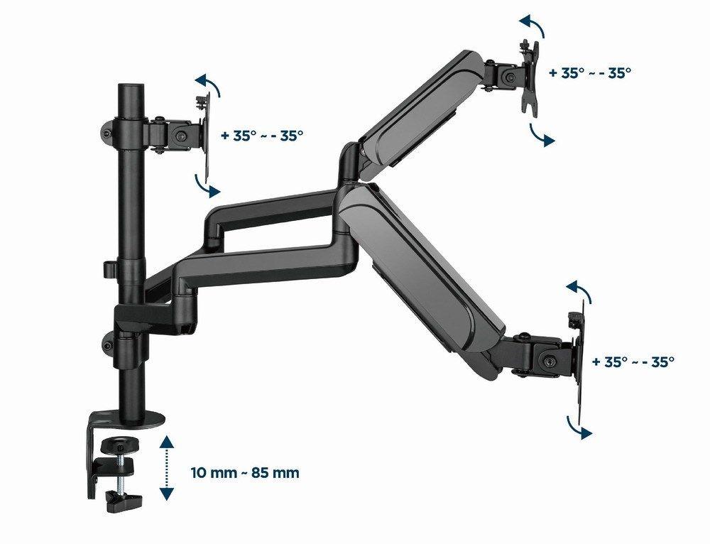 GEMBIRD BIURKOWE REGULOWANE RAMIĘ/UCHWYT NA 3 MONITORY 17-27, VESA 100X100MM, DO 7 KG — zdjęcie 13