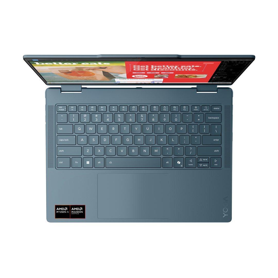Lenovo Yoga 7 2-in-1 14AKP10 Ryzen AI 5 340 14.0"WUXGA Touch OLED 400nits Glossy 60Hz 16GB LPDDR5-6400 SSD512 Radeon 840M Graphics Cam 5.0MP 70Wh Win11 Tidal Teal — zdjęcie 9