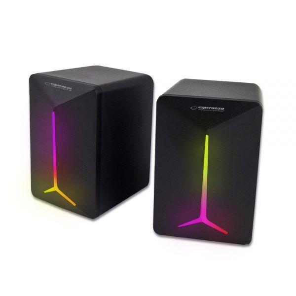 ESPERANZA GŁOŚNIKI 2.0 USB LED RAINBOW FREVO EGS105 — zdjęcie 1