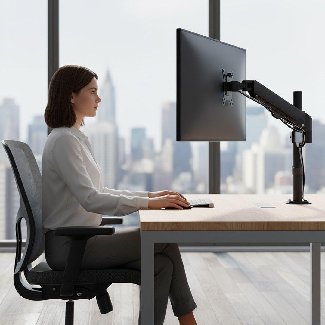 MACLEAN UCHWYT NA MONITOR, SPRĘŻYNA GAZOWA, 17"-32", 2-10KG, CZARNY MC-135 — zdjęcie 13