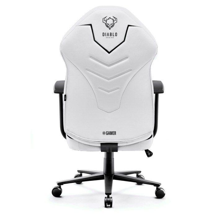 Fotel gamingowy DIABLO X-GAMER fotel czarno-biały (WYPRZEDAŻ) — zdjęcie 4