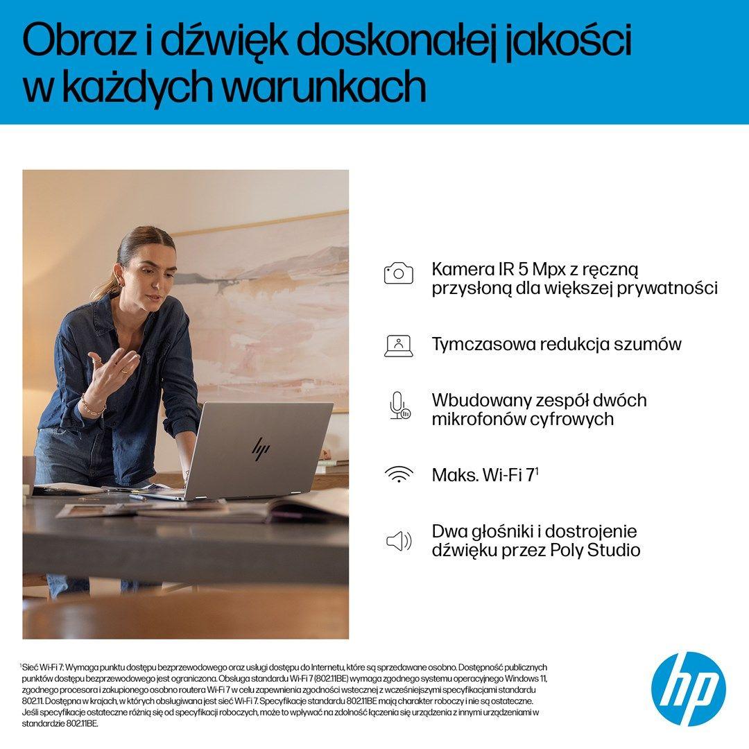 HP OmniBook X Flip 16-as0003nw Ultra 7 258V 16.0"3K Touch OLED IPS 120Hz 300nits AG 32GB LPDDR5X SSD1TB Arc 140V Cam 5MPx + IR  68Wh Win11 Glacier Silver 2Y — zdjęcie 10