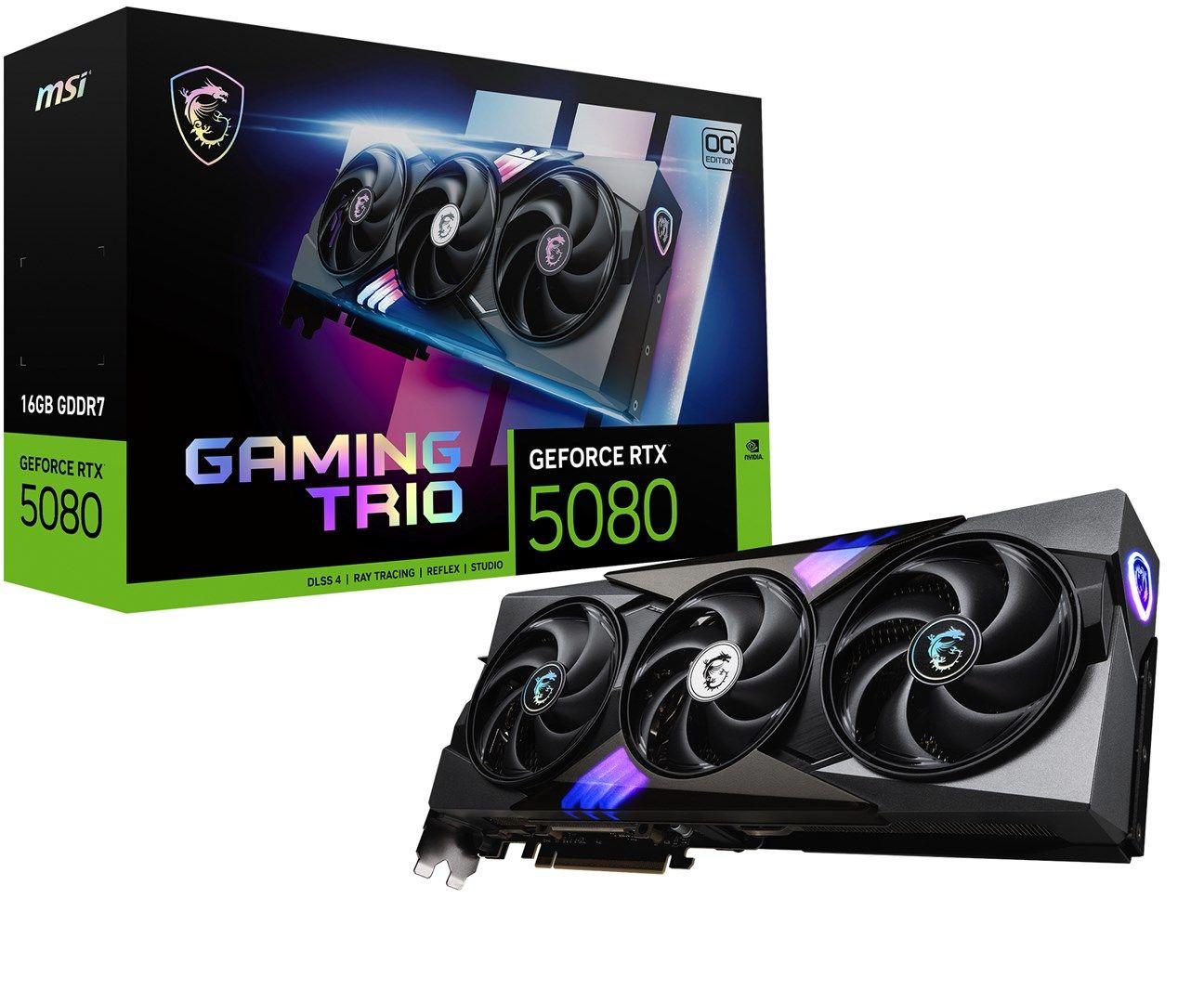 Karta graficzna MSI GeForce RTX 5080 16GB GAMING TRIO OC GDDR7 — zdjęcie 1
