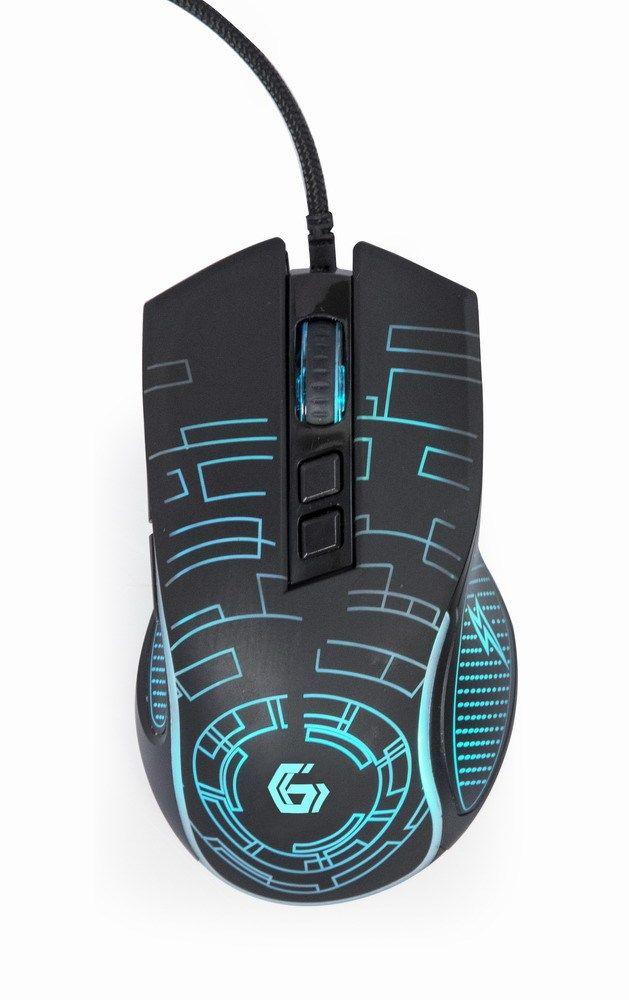 GEMBIRD GAMINGOWA MYSZ Z PODŚWIETLENIEM RGB USB, CZARNA — zdjęcie 5
