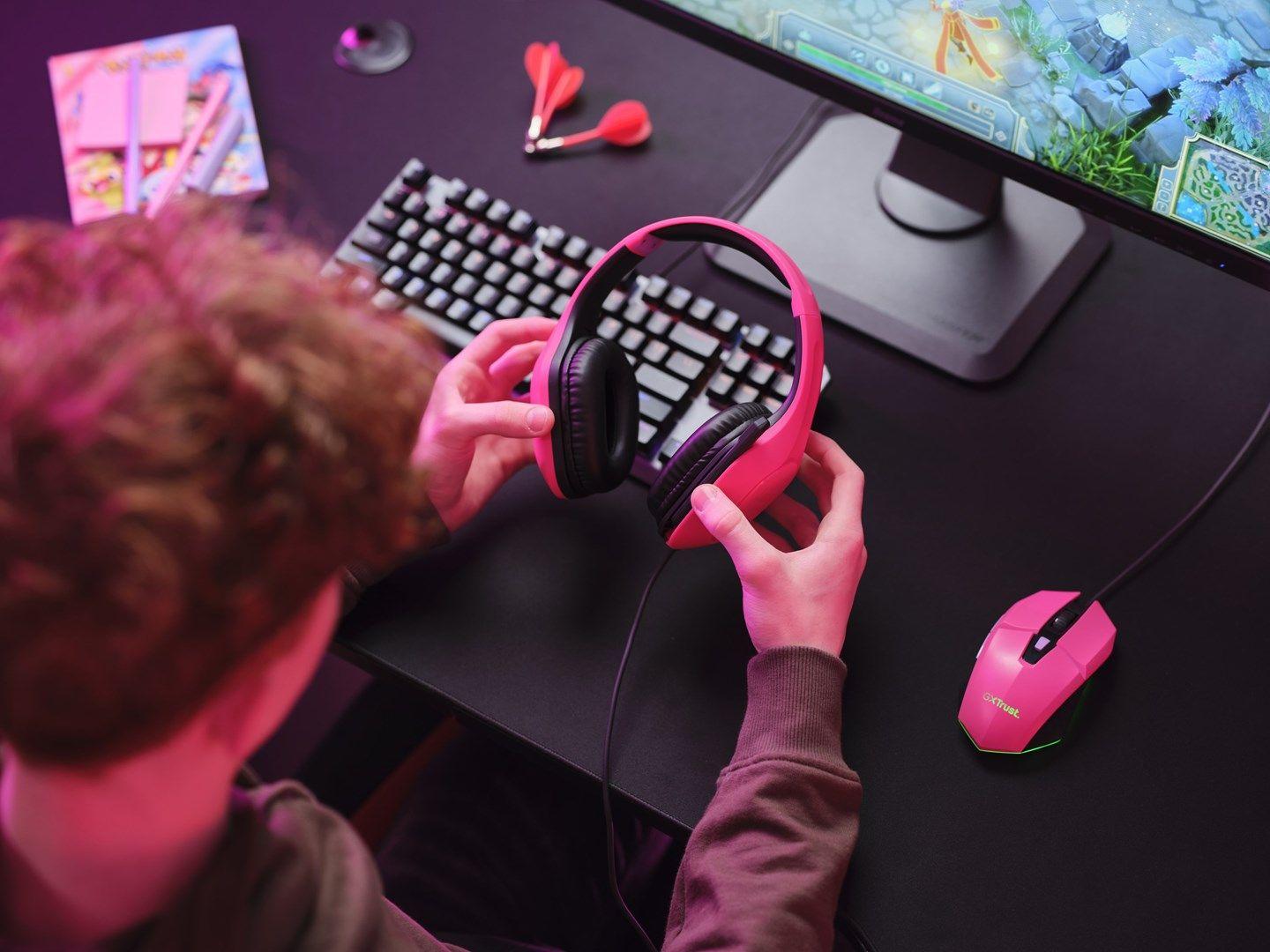 Słuchawki TRUST GXT415P ZIROX HEADSET - PINK 24992 — zdjęcie 2