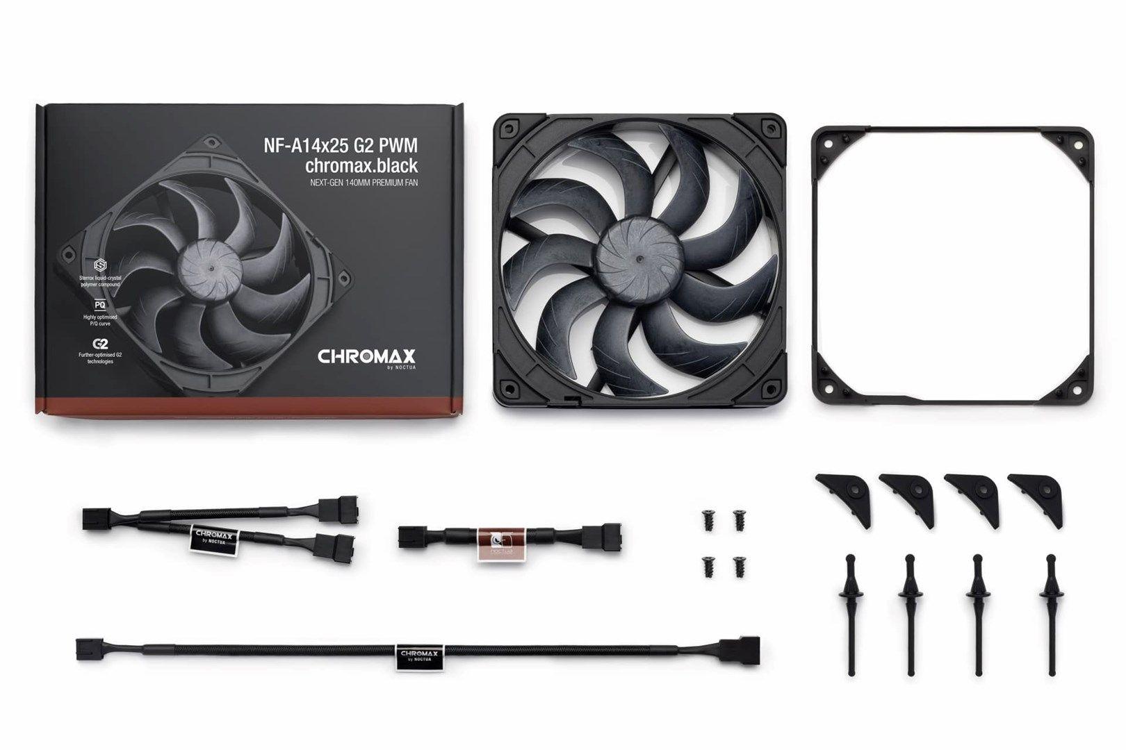 Wentylator NOCTUA 140mm NF-A14x25 G2 PWM chromax black — zdjęcie 5