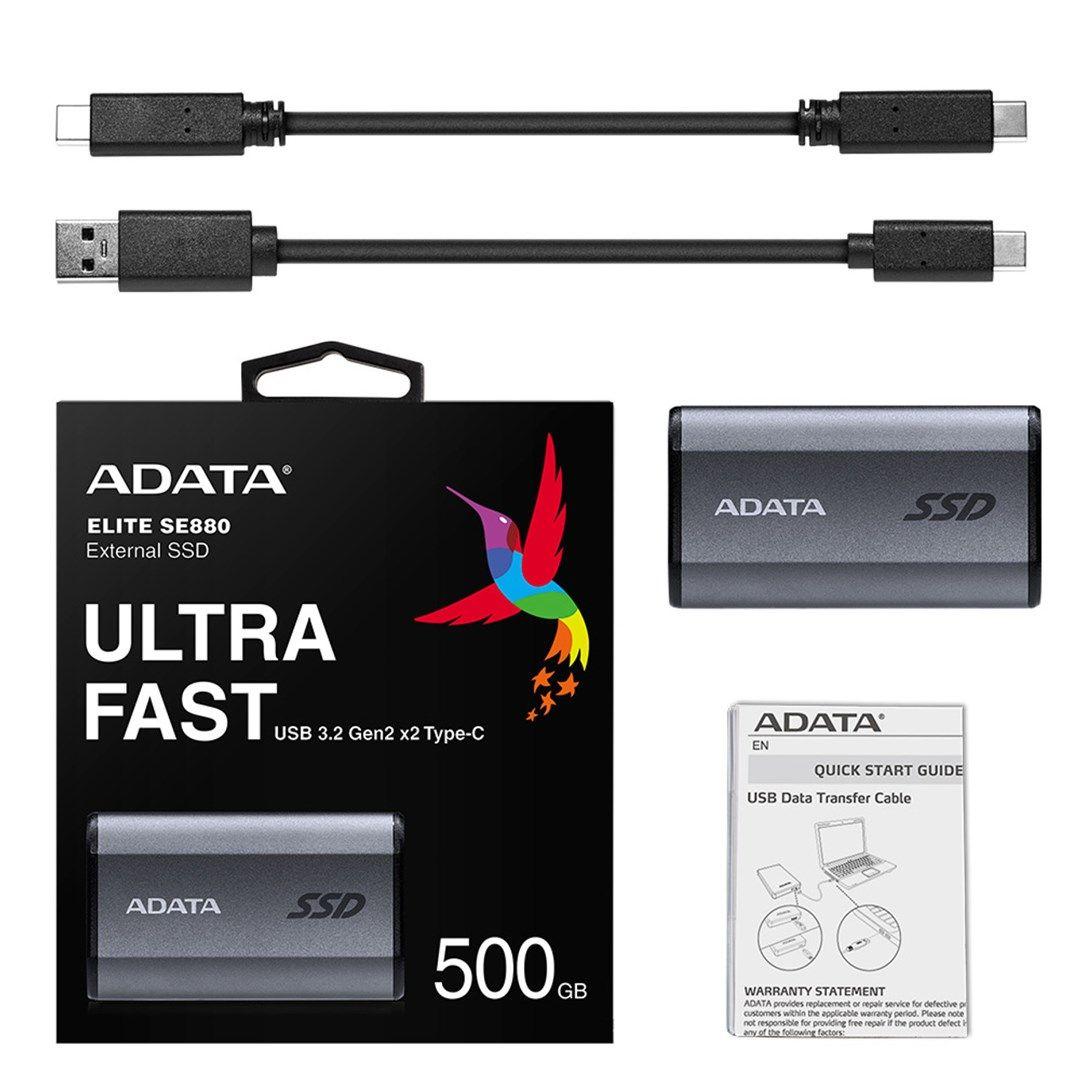 Dysk zewnętrzny SSD ADATA Elite SE880 500GB Szary — zdjęcie 6