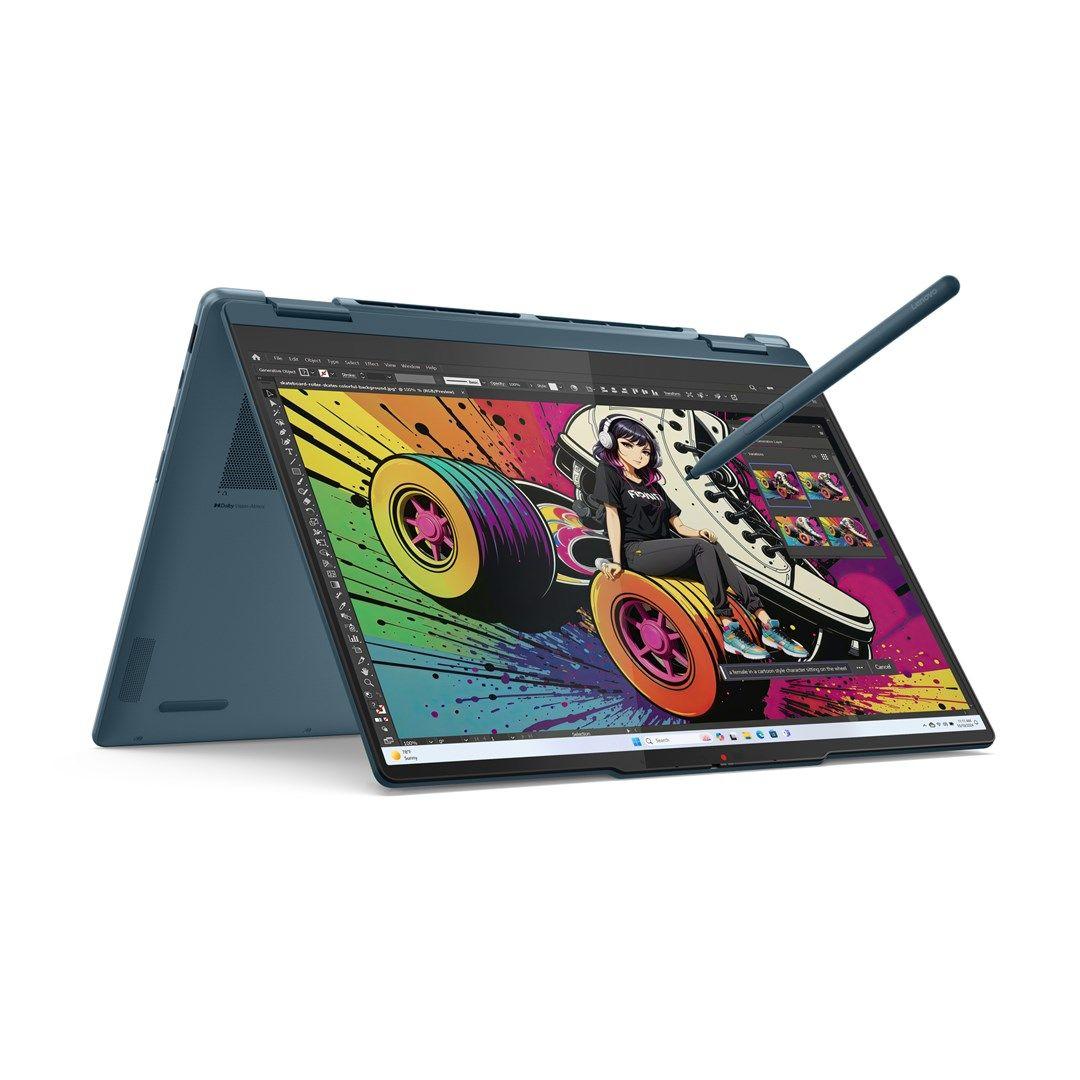 Lenovo Yoga 7 2-in-1 14AKP10 Ryzen AI 5 340 14.0"WUXGA Touch OLED 400nits Glossy 60Hz 16GB LPDDR5-6400 SSD512 Radeon 840M Graphics Cam 5.0MP 70Wh Win11 Tidal Teal — zdjęcie 11