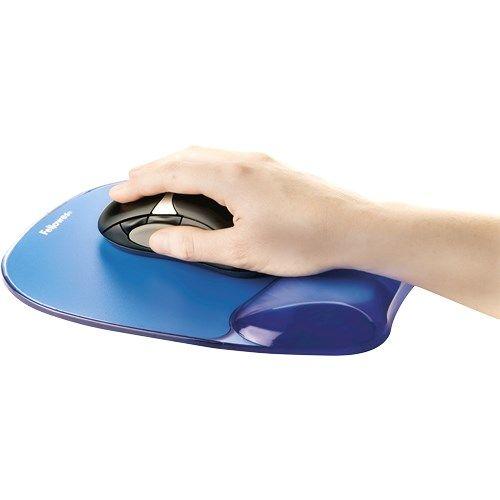 Fellowes CRYSTAL podkładka pod mysz i nadgarstek żelowa niebieska — zdjęcie 2
