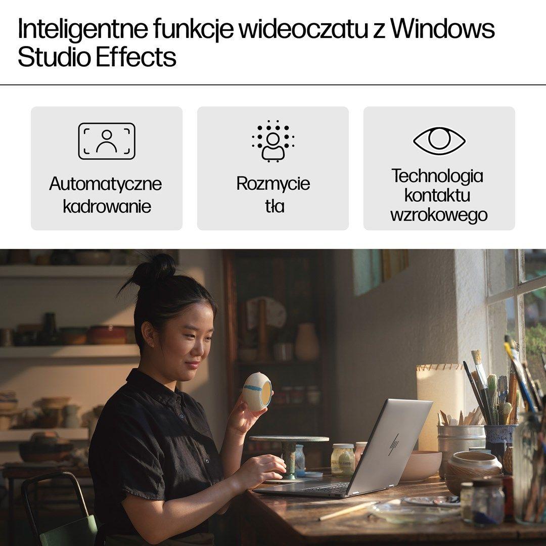 HP Envy x360 14-fa0016nw Ryzen 7 8840HS 14"WUXGA Touch 300nits 16GB LPDDR5-6400 SSD512 Radeon 780M Cam 5 Mpx IR 59Wh Win11 Meteor Silver Aluminum 2Y — zdjęcie 13