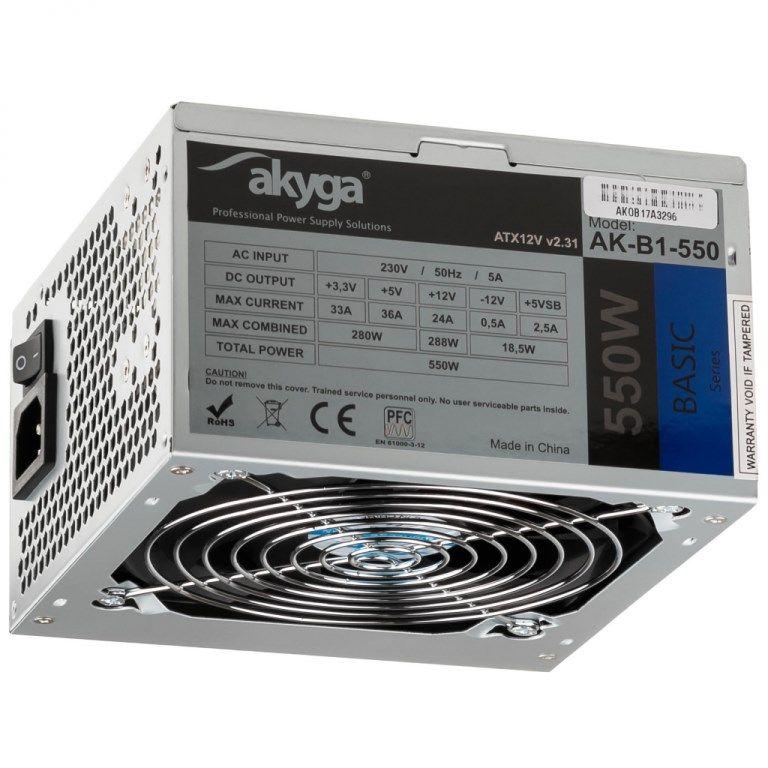 Zasilacz Akyga Basic AK-B1-550 (550 W; Pasywne; 120 mm) — zdjęcie 1