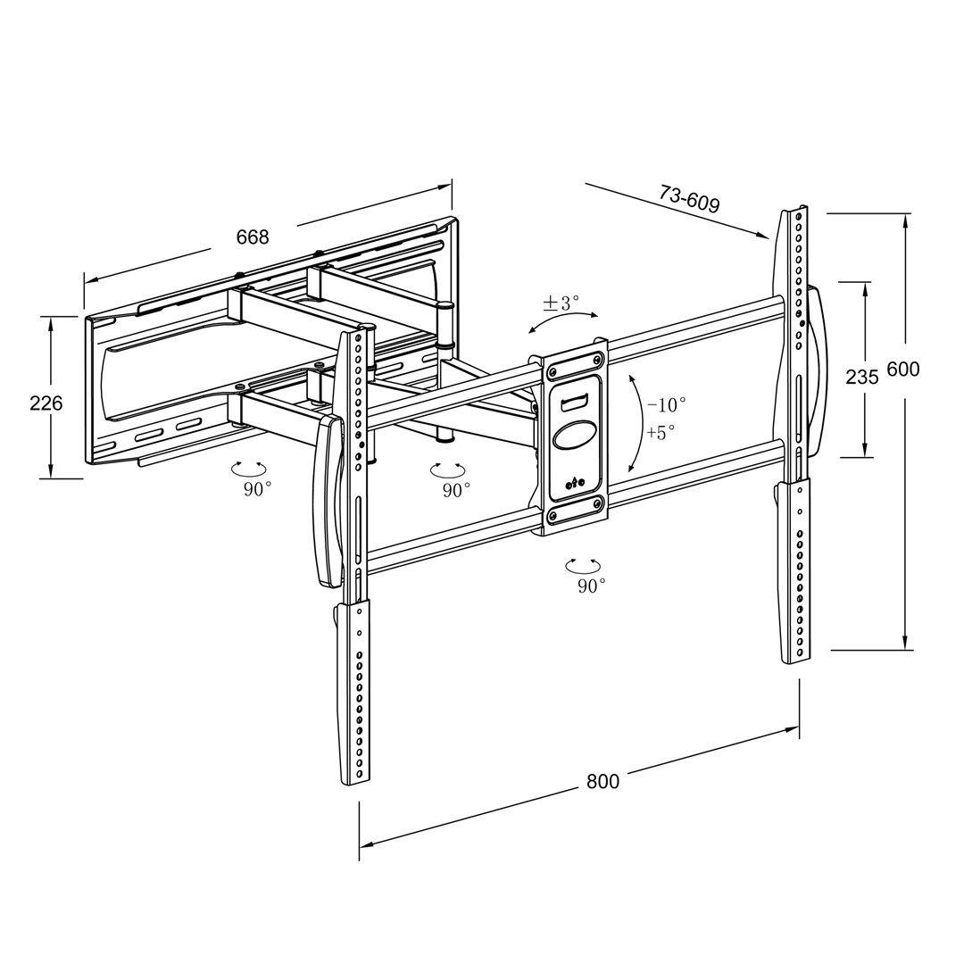 MONTIS UCHWYT DO TELEWIZORA 37"-105" MAX-75KG MT162 DENALI / CZARNY BIG SCREEN TV. — zdjęcie 3