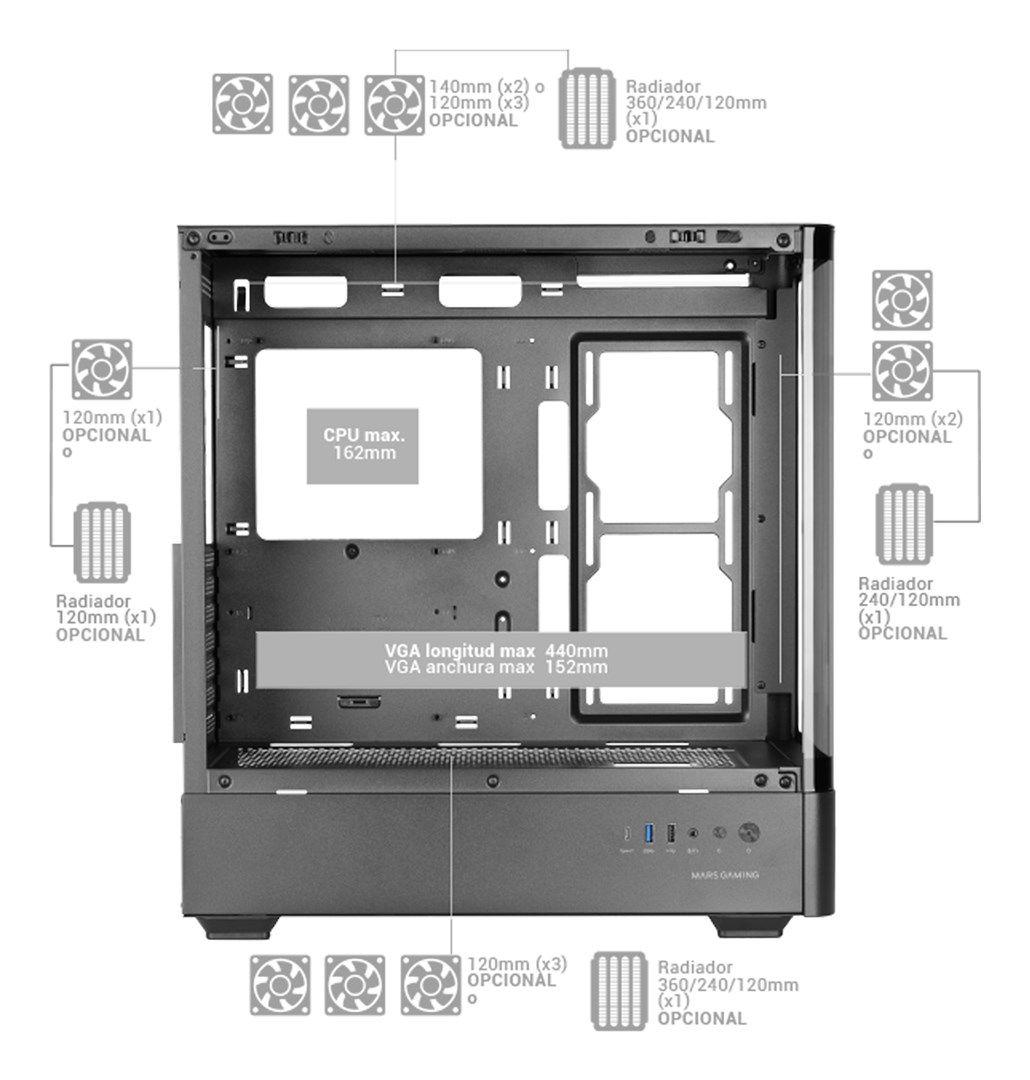 TACENS MARS MC-LCDPRO 7.2" IPS LCD ATX- obudowa — zdjęcie 9
