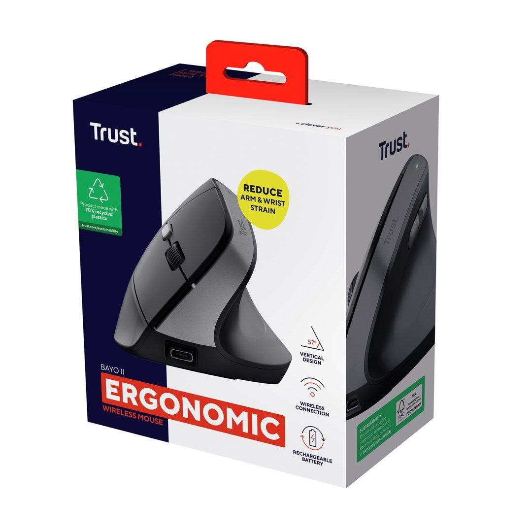 Mysz TRUST BAYO II ERGONOMIC WIRELESS MOUSE BLK (25145) — zdjęcie 8
