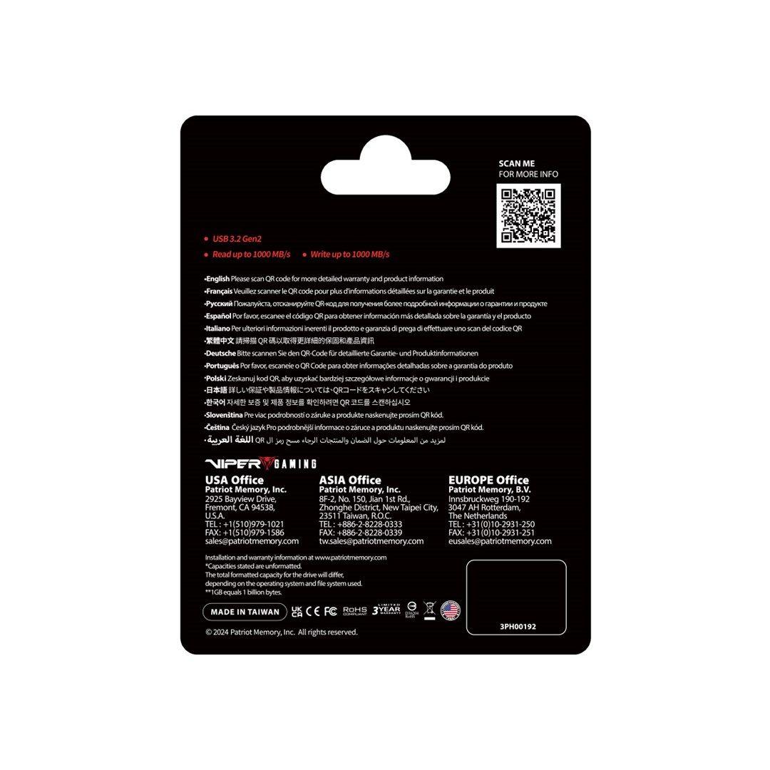 Dysk SSD Patriot PVP30 1TB 1000MB/s USB Duo A+C 3.2 Gen2 Alu — zdjęcie 6