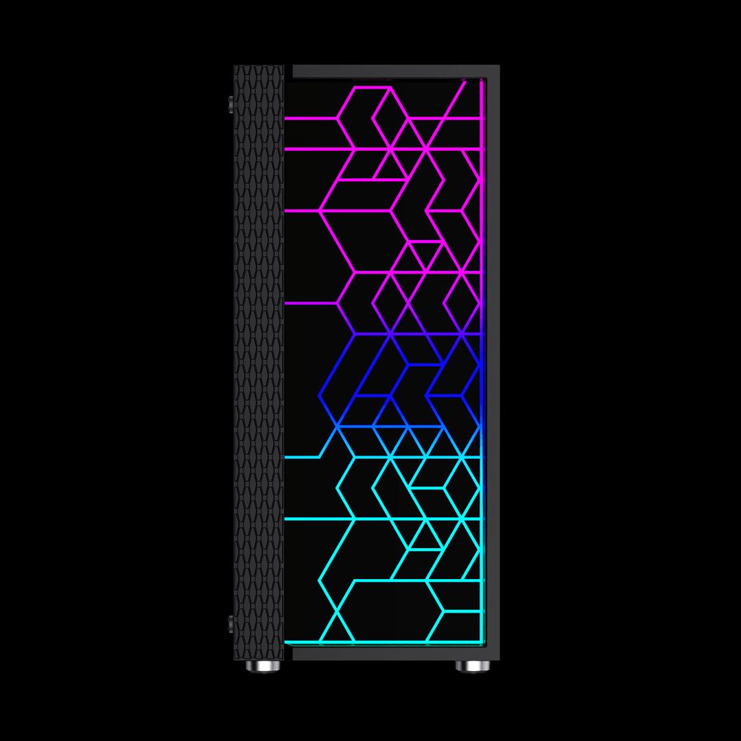GEMBIRD OBUDOWA FORNAX 2500 MIDI-TOWER (1X USB 3.0, 2X USB 2.0, HD AUDIO, SZKLANY PANEL BOCZNY) CZARNA — zdjęcie 3