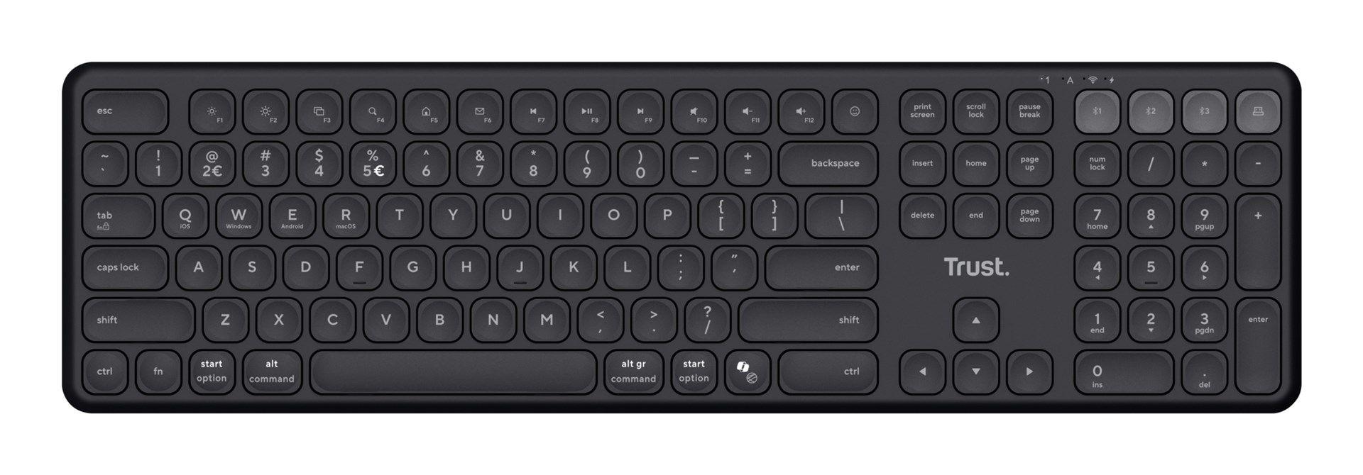 Klawiatura Trust VAIYA WIRELESS US Black — zdjęcie 3
