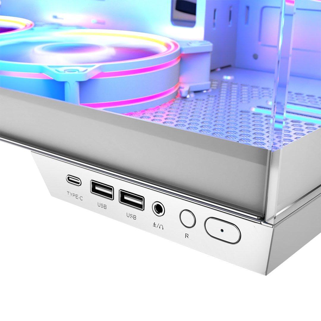 MODECOM OBUDOWA VOLCNO PANORAMA APEX ARGB 3F MIDI WHITE — zdjęcie 14