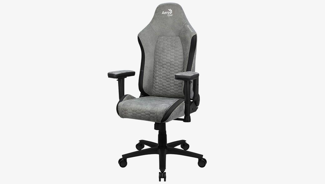 Fotel AEROCOOL CROWN AeroSuede Stone Grey — zdjęcie 2