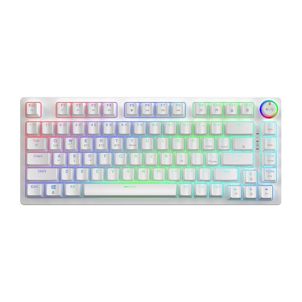 SAVIO KLAWIATURA MECHANICZNA BEZPRZEWODOWA PHENIX WHITE GATERON RED PRO ABS — zdjęcie 4