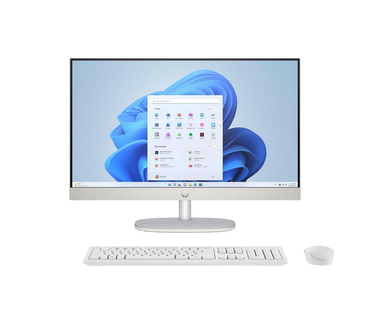HP AIO 24-cr0124nw i3-N300 23.8"FHD IPS 250nits AG 8GB DDR4 3200 SSD512 UHD Cam720p kB+Mouse Win11 Shell White 2Y — zdjęcie 1