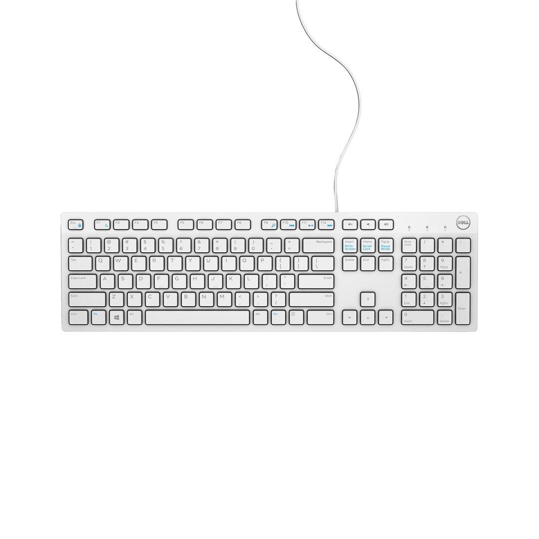 DELL Keyboard : US-Euro (Qwerty) Dell KB216 Quietkey USB, White — zdjęcie 1