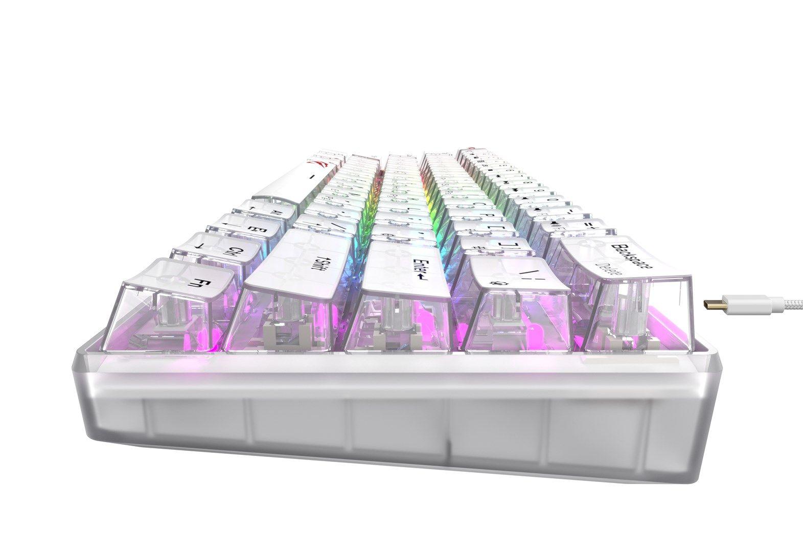 Klawiatura gamingowa Havit KB903L (biel transparentna) — zdjęcie 5