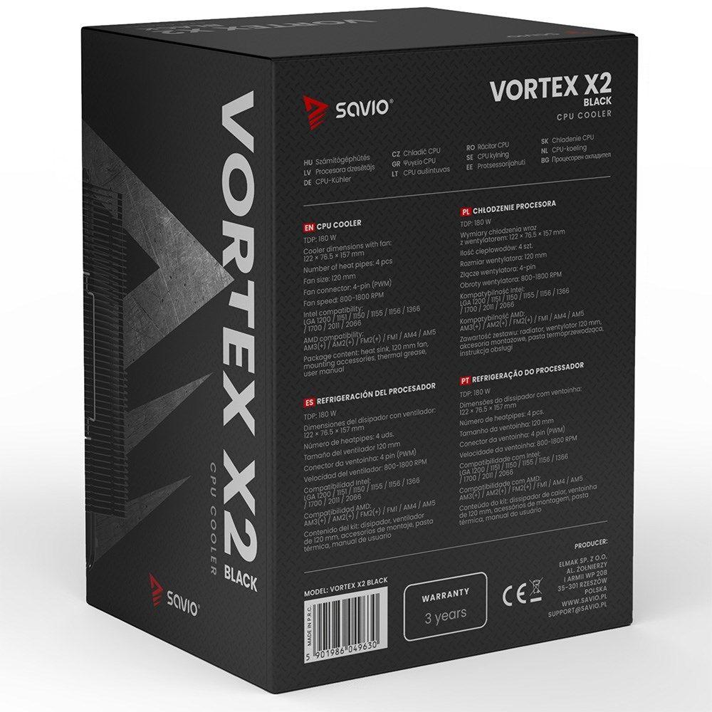 SAVIO CHŁODZENIE CPU VORTEX X2 BLACK — zdjęcie 8
