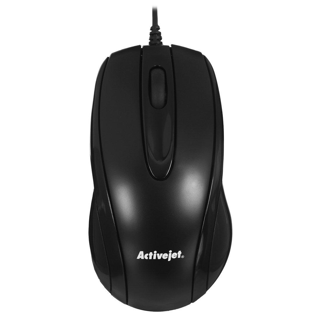 Activejet AMY-083 Mysz przewodowa USB (optyczna; 1000 DPI; czarna) — zdjęcie 1
