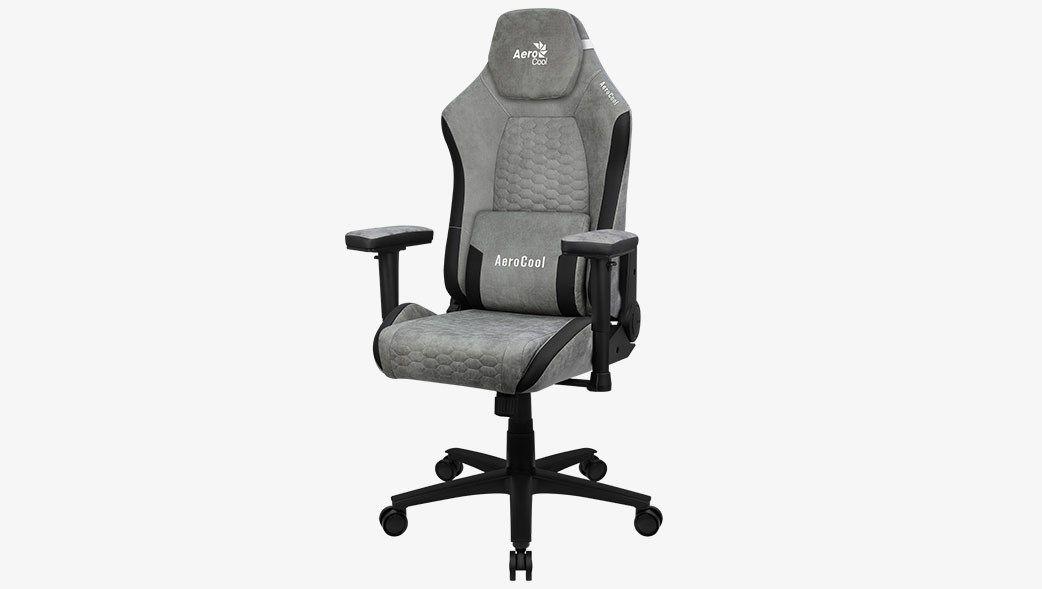 Fotel AEROCOOL CROWN AeroSuede Stone Grey — zdjęcie 9