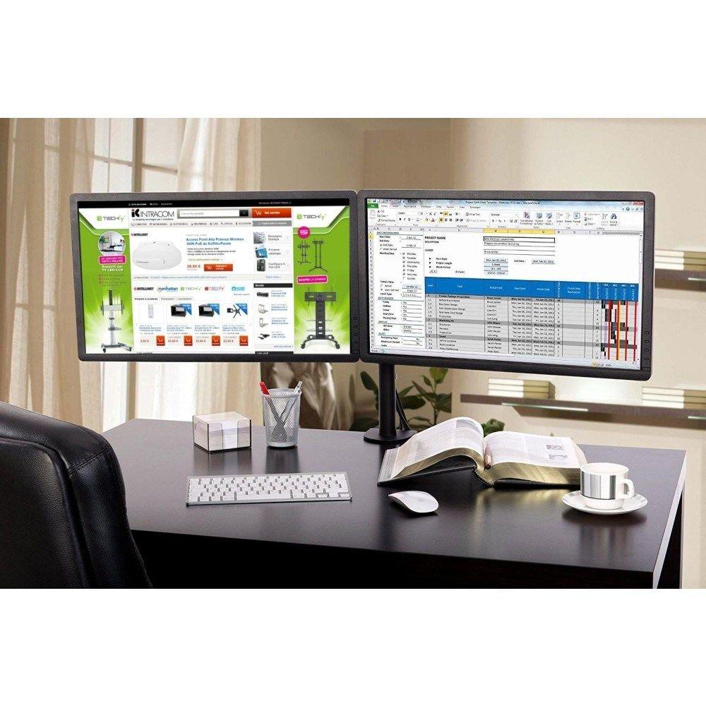 TECHLY PODWÓJNE RAMIĘ BIURKOWE 2X LED/LCD 13-27 CA — zdjęcie 11