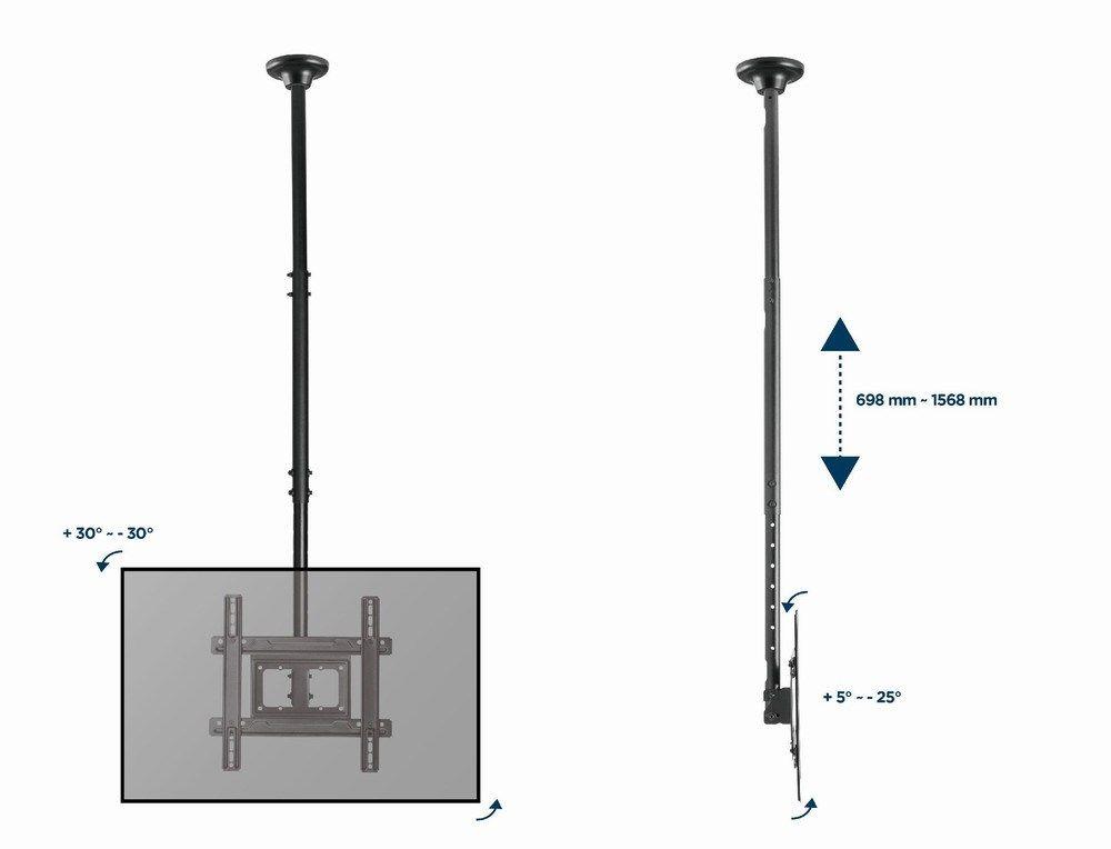 GEMBIRD PEŁNOOBROTOWY UCHWYT SUFITOWY DO TELEWIZORA 32" - 70", VESA MAX 400 X 400MM, DO 50KG — zdjęcie 19