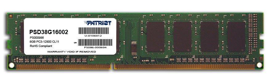 Pamięć Patriot Memory Signature PSD38G16002 (DDR3 DIMM; 1 x 8 GB; 1600 MHz; CL11) — zdjęcie 1