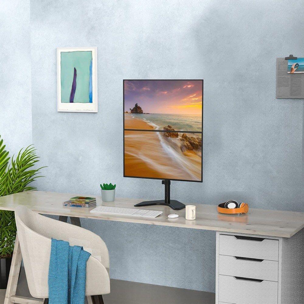 TECHLY PODSTAWA POD 2 MONITORY 13-27" LCD 10KG BIURKOWA PIONOWA — zdjęcie 9