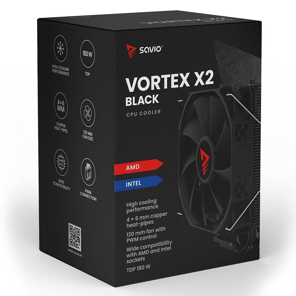SAVIO CHŁODZENIE CPU VORTEX X2 BLACK — zdjęcie 7