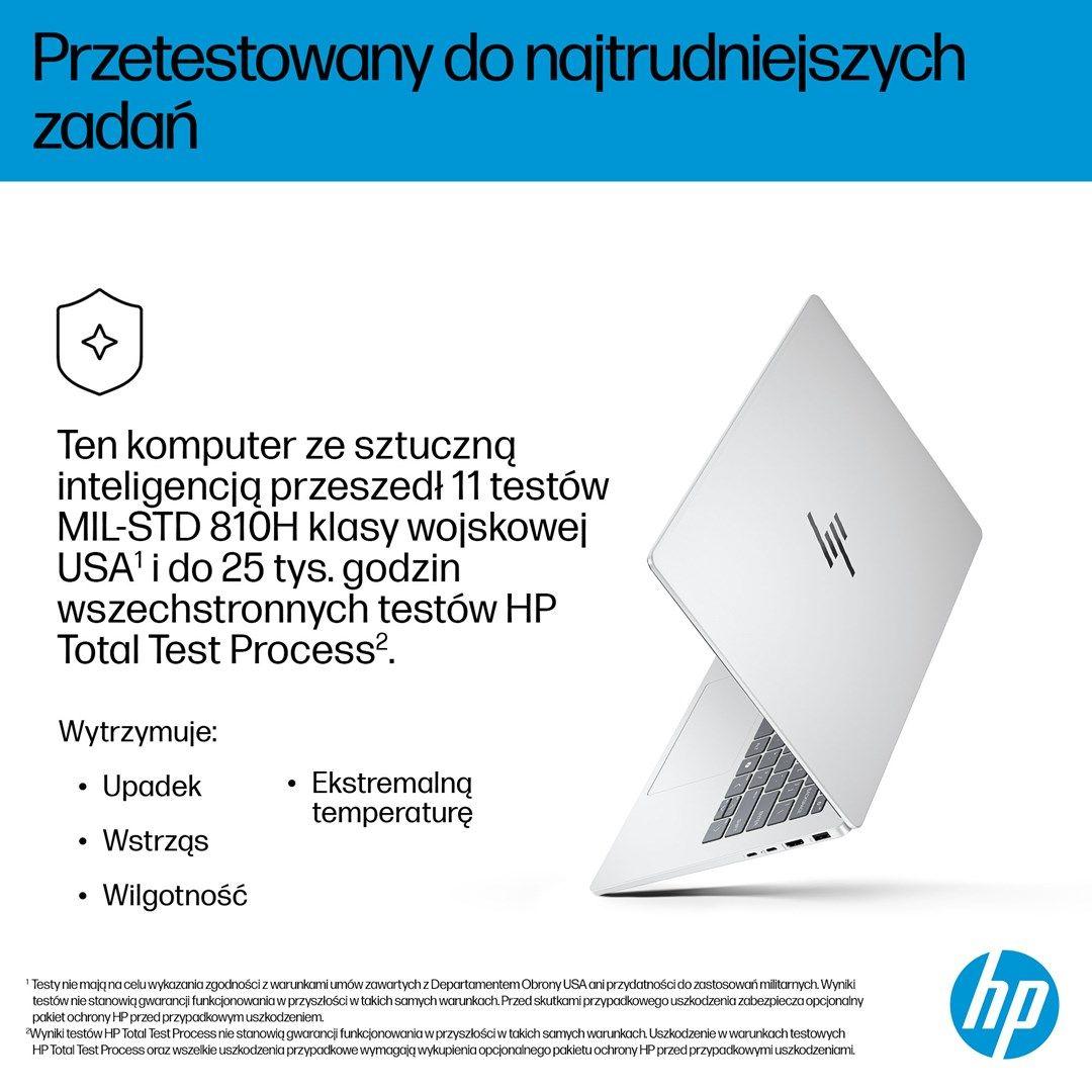HP OmniBook 7 AI 14-fr0221nw Ultra 5 225U 14"2K 300nits AG 16GB LPDDR5-5200 SSD512 Intel Graphics Cam 5 Mpx IR 68Wh Win11 Glacial Silver 2Y — zdjęcie 13