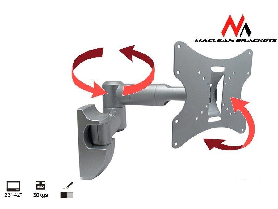 Uchwyt ścienny do monitora Maclean MC-503S (Obrotowy, ścienne, Uchylny; 23" - 42"; max. 30kg) — zdjęcie 1