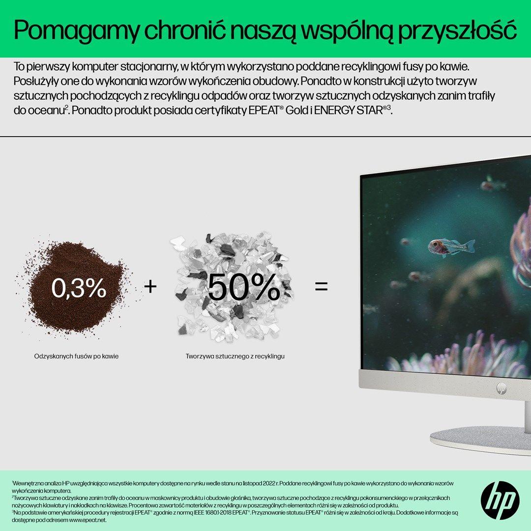HP AIO 24-cr0124nw i3-N300 23.8"FHD IPS 250nits AG 8GB DDR4 3200 SSD512 UHD Cam720p kB+Mouse Win11 Shell White 2Y — zdjęcie 8