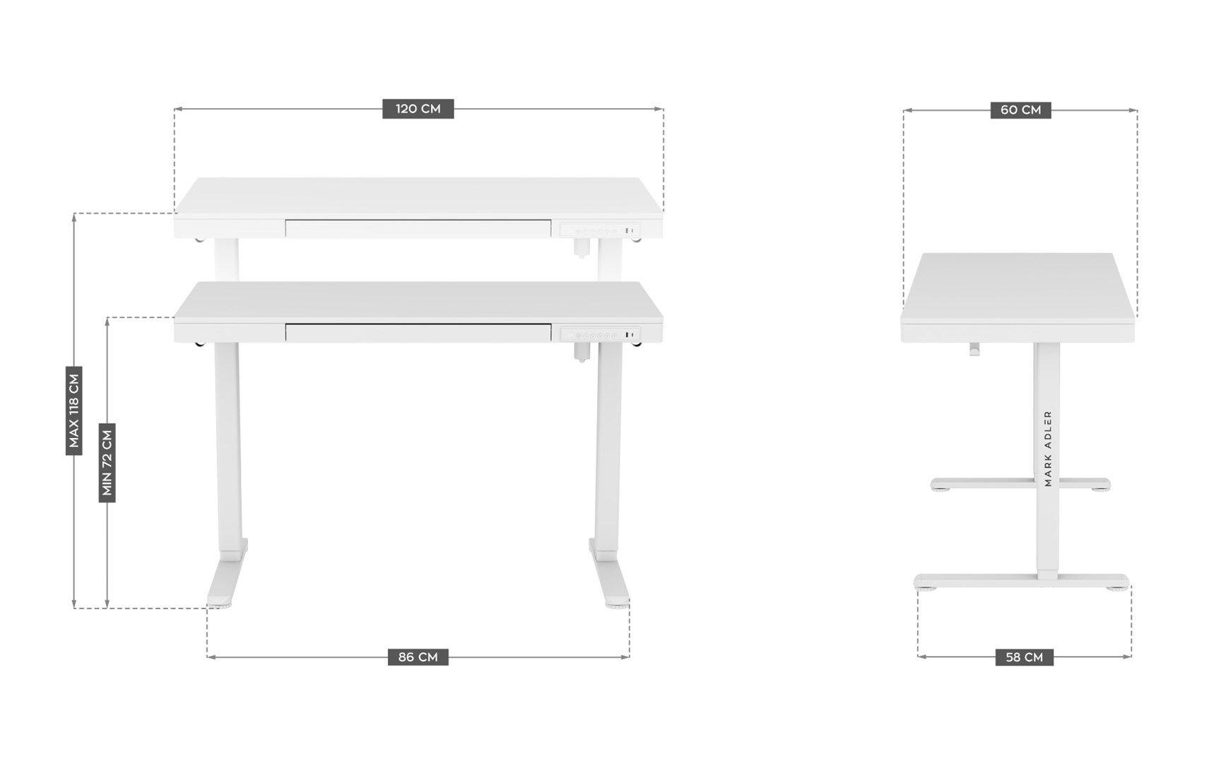 Biurko elektryczne MA-Leader 8.2 White — zdjęcie 9