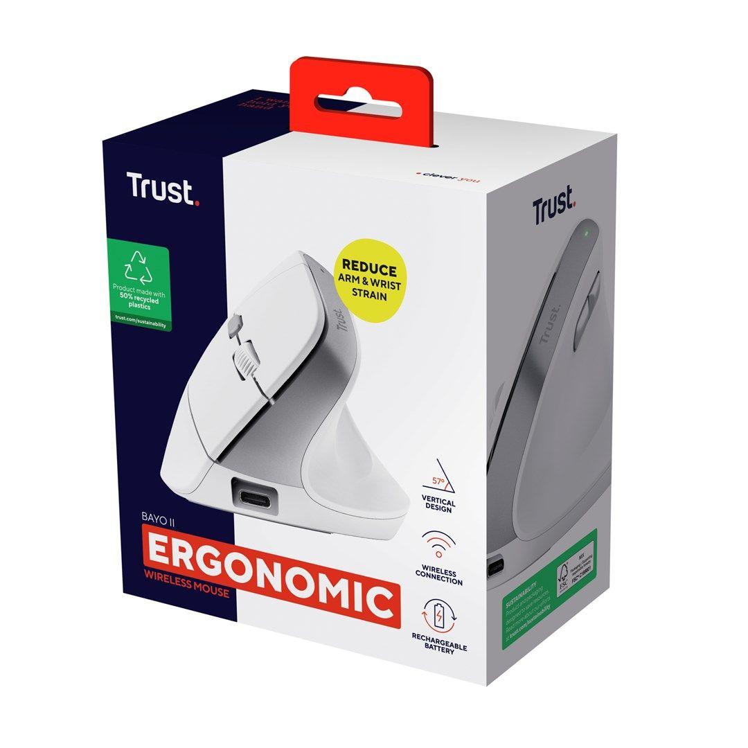Mysz Trust BAYO II ERGONOMIC WIRELESS White — zdjęcie 4