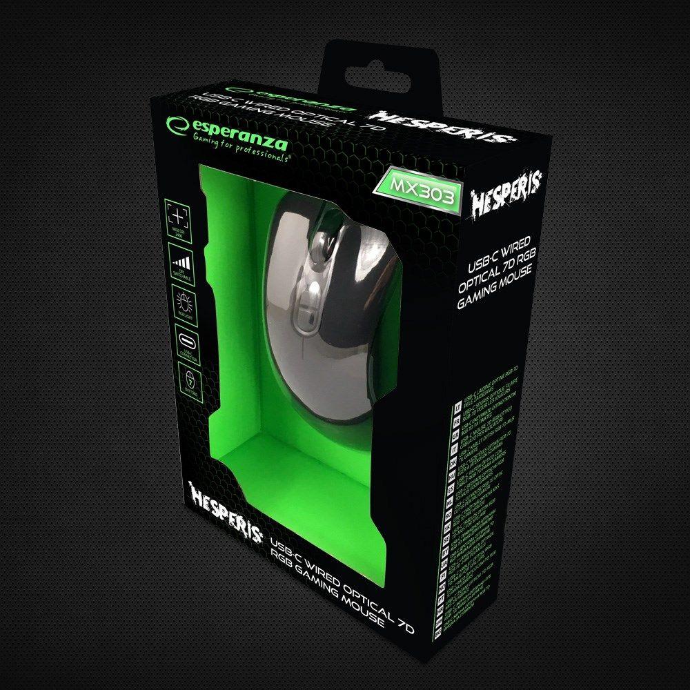 ESPERANZA MYSZ PRZEWOD. 7D DLA GRACZY HESPERIS USB-C EGM303 — zdjęcie 6