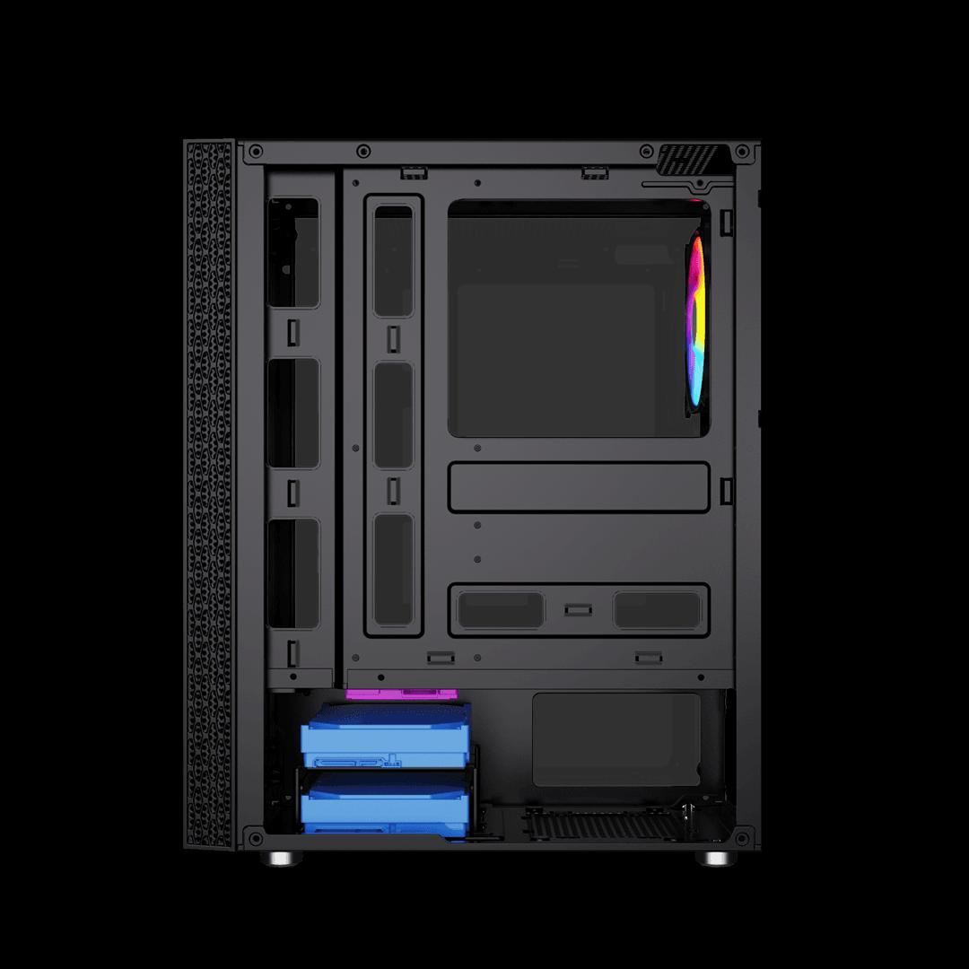 GEMBIRD OBUDOWA FORNAX 2500 MIDI-TOWER (1X USB 3.0, 2X USB 2.0, HD AUDIO, SZKLANY PANEL BOCZNY) CZARNA — zdjęcie 9